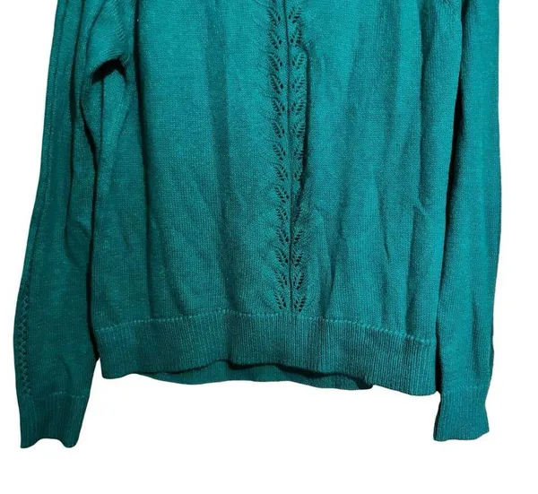 Lilly Pulitzer Sweater Womens Medium Green Crewneck Pullover Sweatshirt - Image 4