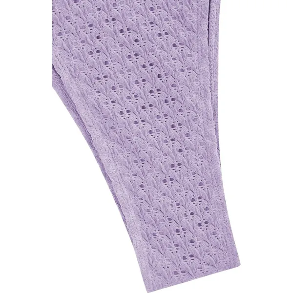 ZAFUL Lavender Bandeau Bikini Strapless O Ring Lace Knit Two-Piece Swimsuit SMAL - Image 4