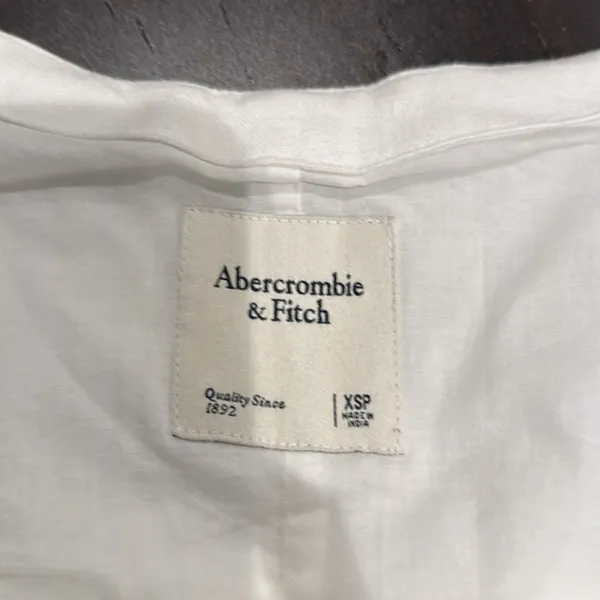 Abercrombie & Fitch White Button-Front Linen Dress - Image 4