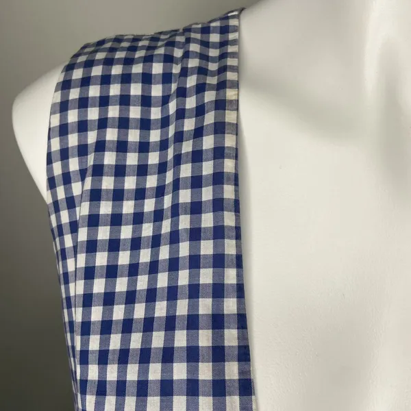 Shoshanna Gingham Check Tie Gilroy Dress Blue‎ White Size 12 $385 - Image 4
