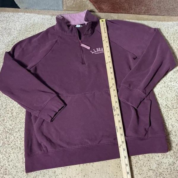 LL Bean Womens‎ Gorpcore Quarter Zip Pullover Sweatshirt Fleece Logo M 517789 - Image 2