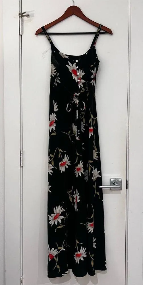 Sans Souci Midi Floral Print Black Dress - Image 8