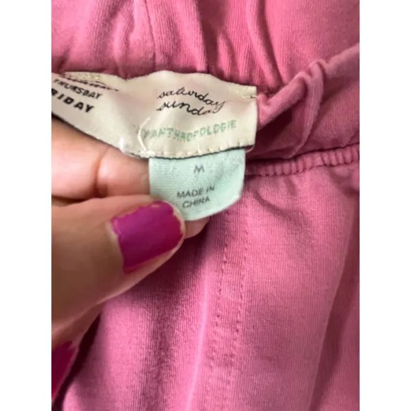 Anthropologie Saturday Sunday Cozy Fleece Joggers Pants Women's Medium Rose Pink - Image 6