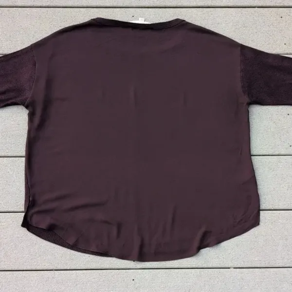 LOFT Mixed Media Sweater | Loft Maroon Mixed Media Sweater - Image 12