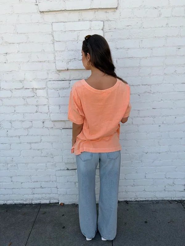 Both 90s Fresh Produce orange t-shirt with three small square graphics Sz L #90s #retro #outdoors #oversizedT - Image 5