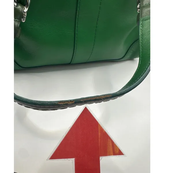 Vintage‎ Coach 7465 Hamilton Kelly Green Leather Satchel Handbag - Image 15