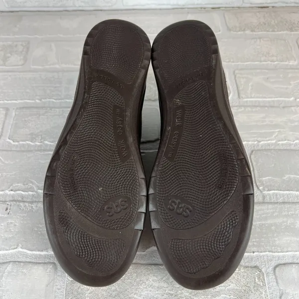 SAS Walk Easy Sneaker Shoes Womens 7.5 N Chocolate Brown Leather Comfort Lace Up - Image 8