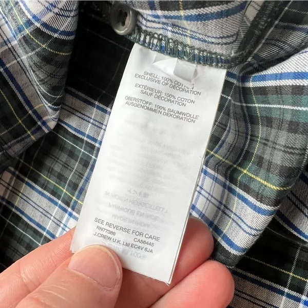 J Crew Embellished Button-Up Shirt in Forest Tartan Glen Plaid Size Small NWOT - Image 6