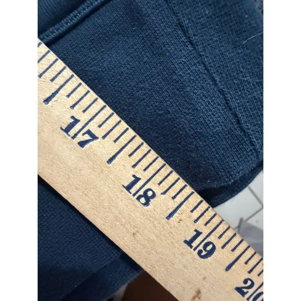 Lululemon Relaxed Cropped Crewneck Sweatshirt Navy Blue Fleece Pullover 3915 - Image 6