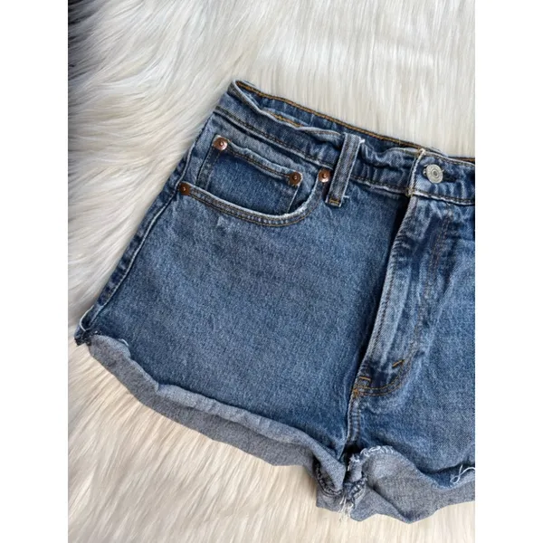 Abercrombie The Mom High Rise Denim Festival Cut Offs - Image 2