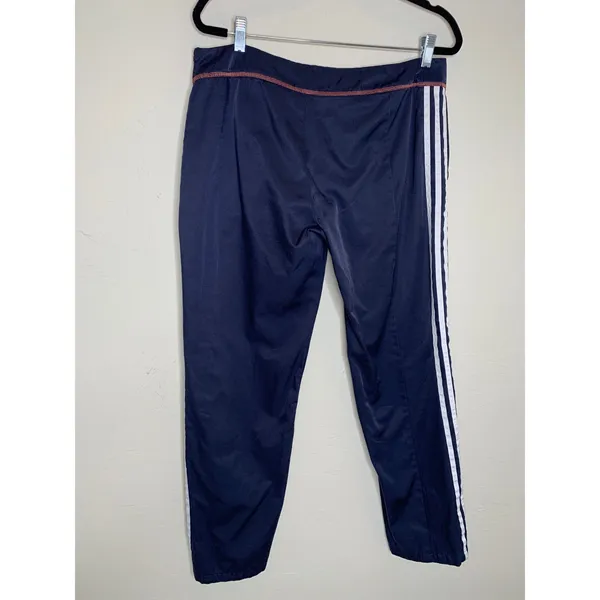 Adidas Blue Sz Large Three Stripe Pants Pockets Twill - Image 4