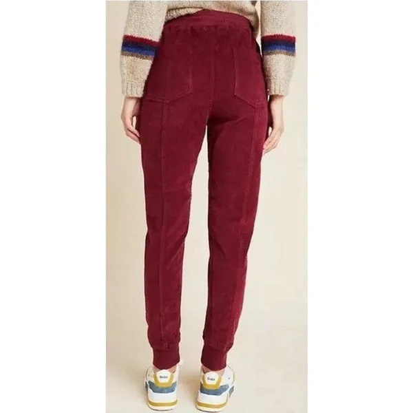 Anthropologie Leigh Corduroy Cargo Jogger Pants Burgundy Maroon Utility - Image 2