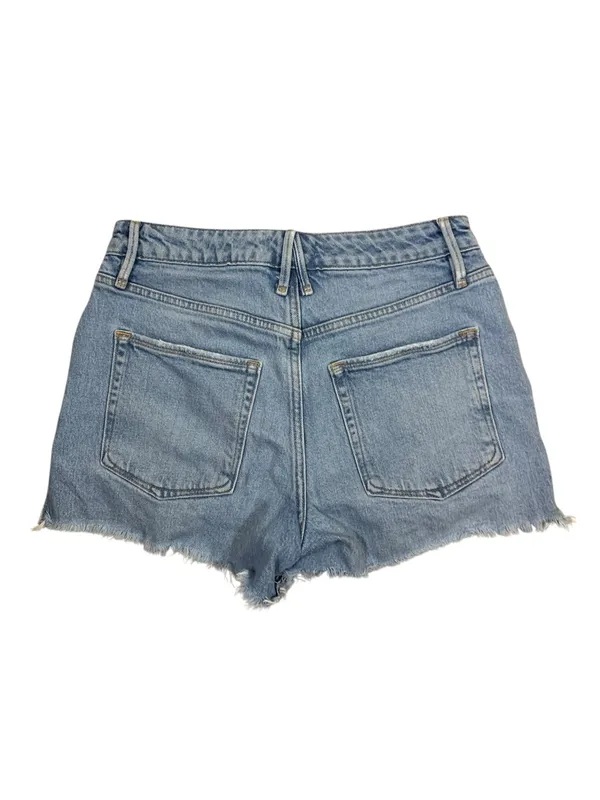 Good American 4 27 Denim Cutoff Shorts Light Wash Distressed High Rise Jean - Image 4