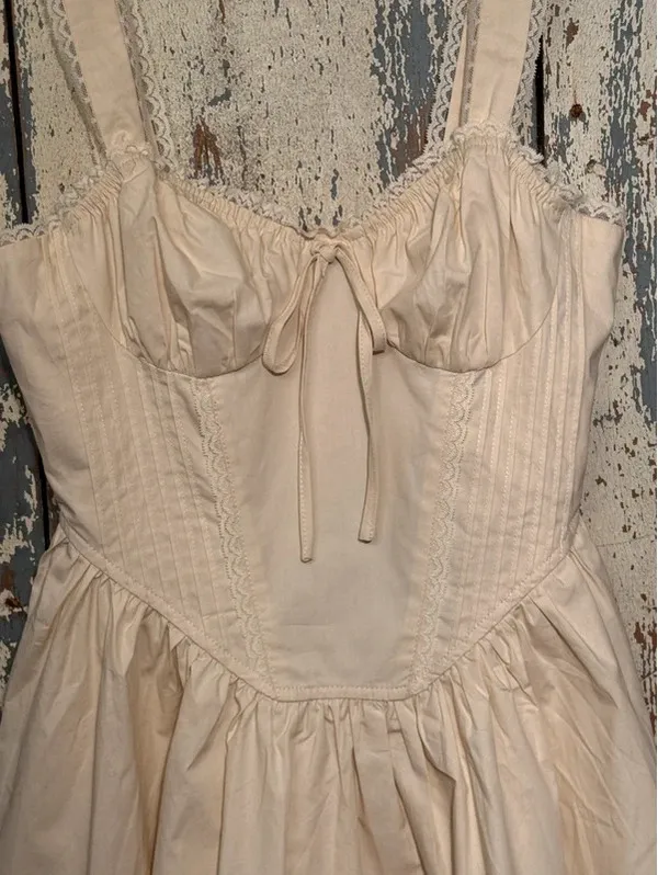 NWT Le Lis Corset-Style Milkmaid Mini Dress Festival Cottagecore Coquette XS - Image 2