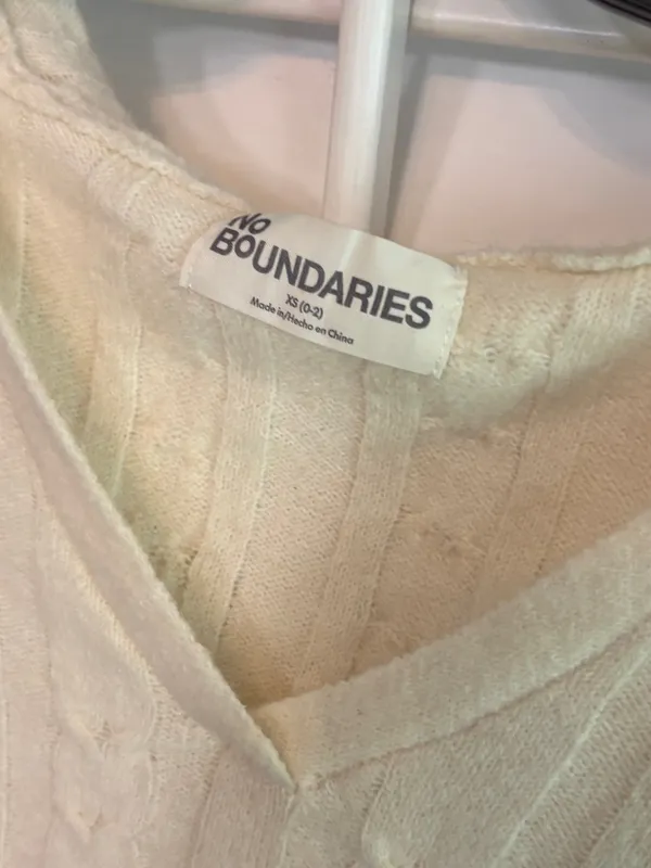 No Boundaries Cream Hoodie Size XS - Image 4