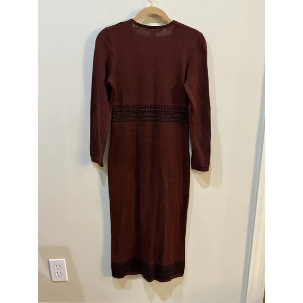 Peruvian Connection Long Sleeve Pima Cotton Sweater Dress Tribal Size XS - Image 6