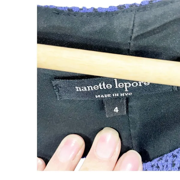 Nanette Lepore Womens Sheath Dress Blue Stretch Notch Neck Lined Zipper 4‎ - Image 4
