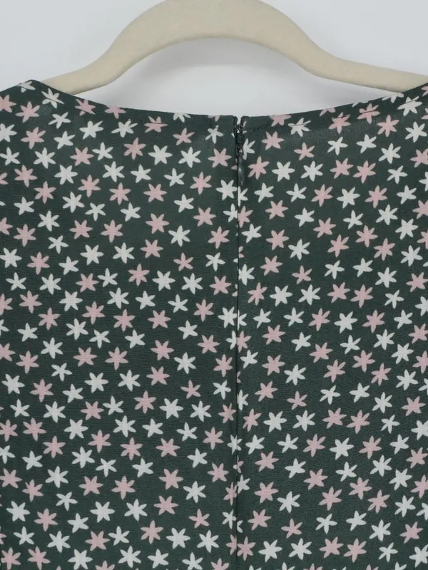 Boden Hyacinth Dress 8R Green Scattered Stars 3/4 Flutter Sleeve 100% Viscose - Image 9