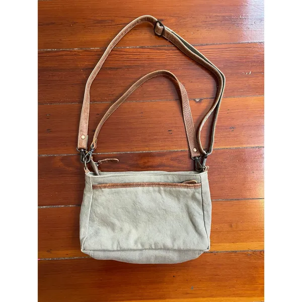 Myra Bag Cowhide Canvas Crossbody Purse Western Southwestern Boho Leather - Image 4
