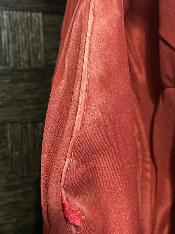 Kleinfeld sangria red Dress Halter Pleated Long Formal Read Preowned Size 6 - Image 5