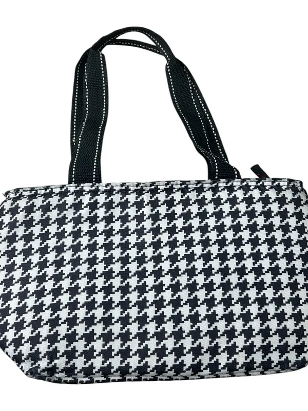 Igloo Houndstooth Insulated Soft Cooler Lunch Tote Bag Canvas Reusable Black - Image 2