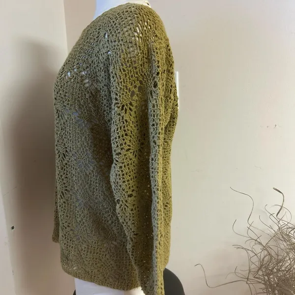 Forenza Vintage whimsical crochet knit green fairy top size M - Image 4