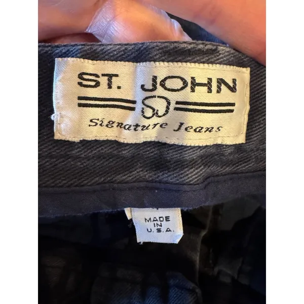 St John Jeans Women 4 Blue Medium Denim High Rise Tapered Leg Mom‎ Luxury Preppy - Image 8