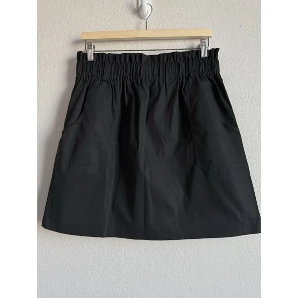 Kancy Kole‎ Skirt Women’s XL Black High Waisted Pull On Paper Bag A-Line Mini - Image 2