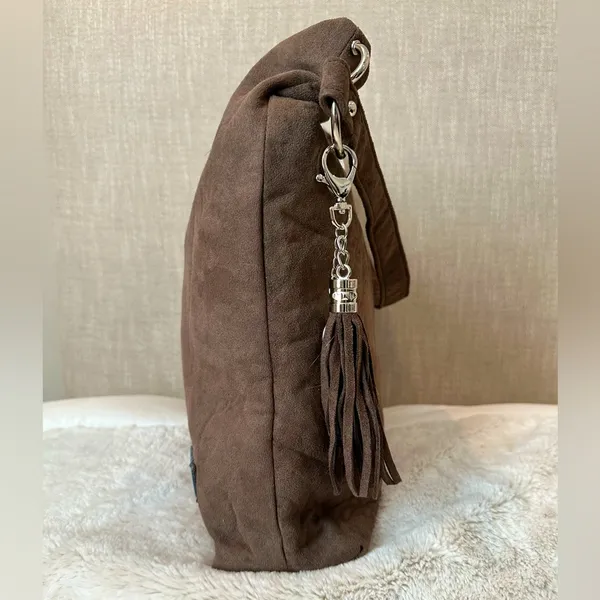 NWOT Bella Russo Faux Suede Slouch Bag 16x12x3.5 - Image 3