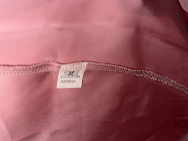 Pink Mesh Bodice Satin Skirt Evening Dress - Image 5