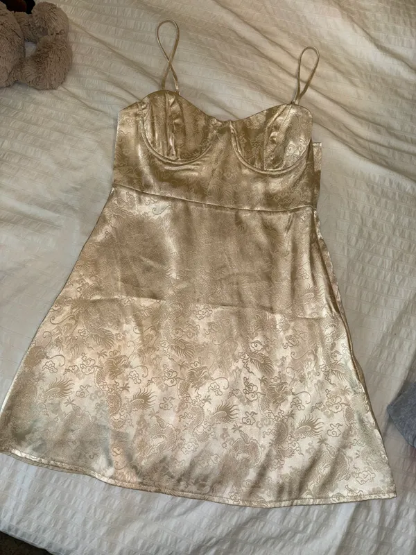 Champagne Minidress Size 6 - Image 2
