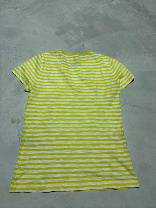 J. Crew vintage graphic tees Yellow Stripe 'Bon Voyage' Tee medium cotton - Image 6