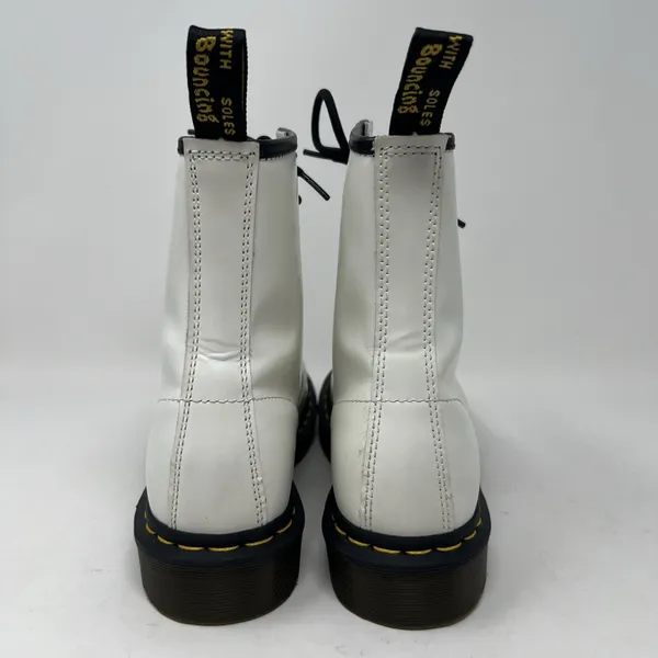 Dr. Martens 1460 White Smooth Leather Boots 8-Eye Lace Up Women's US 8 11821 - Image 8