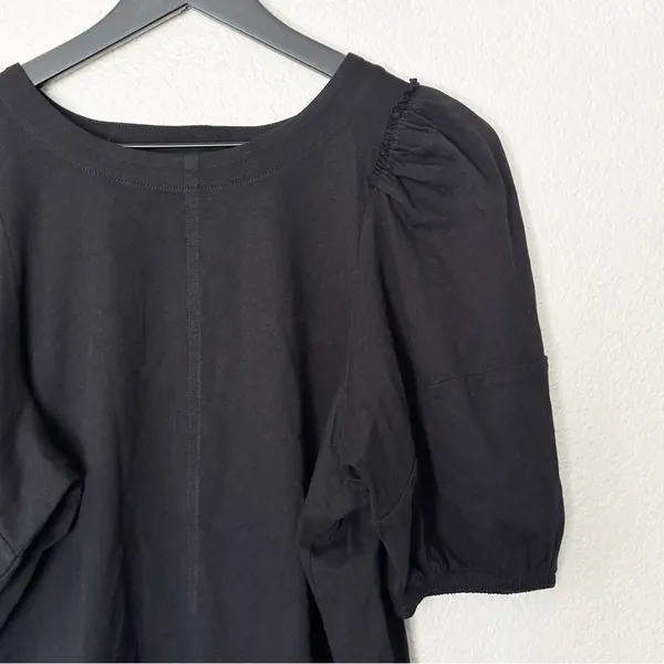 Madewell Top Womens Puff-Sleeve Tee Short Basic Everyday Staple Black Size L NEW - Image 4