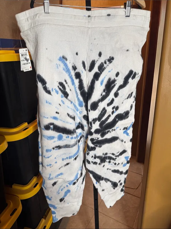 Style & Co Blue Black Tie Dye Waffle Knit Lounge Set XXL NWT Oversized Hoodie - Image 9