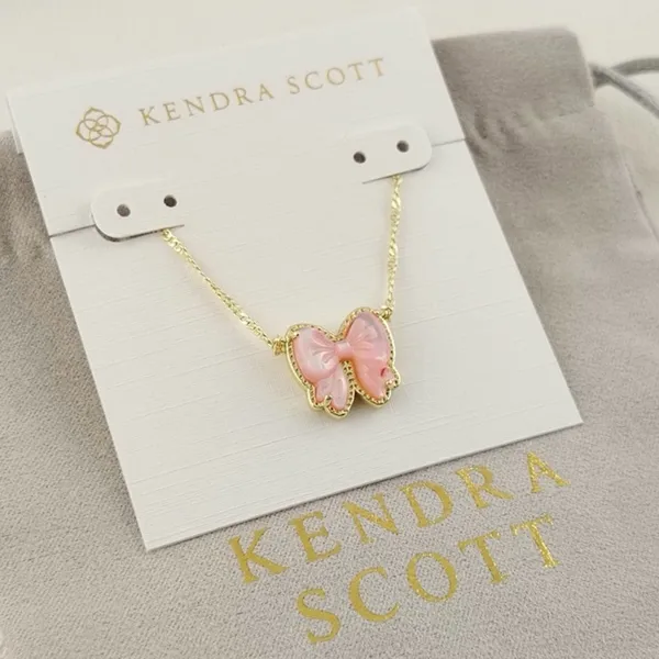 Kendra Scott Haley Bow Gold Short Pendant Necklace - Image 2