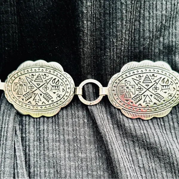 S.W. Concho Style Silver Link Belt Western Vibes - Image 10