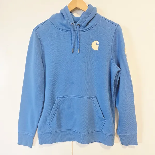 Carhartt Women's Blue & White Hoodie Size M - Image 2