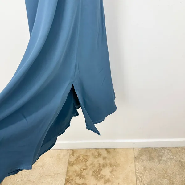 Lulus Dusty Blue Tie Back Slip Mini Dress Adjustable Straps Chiffon Small NWT - Image 11