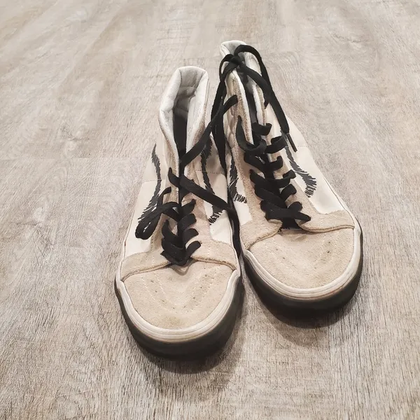 Vans SK8 Hi Reissue DIY Black/True White Unisex Skate Shoes Size 5 (M) 6½ (W) - Image 7