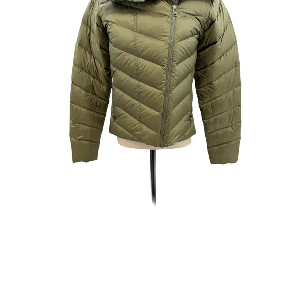 Patagonia Prow Jacket Olive Green Down Puffer Coat Womens Zip‎ Warm Small - Image 5