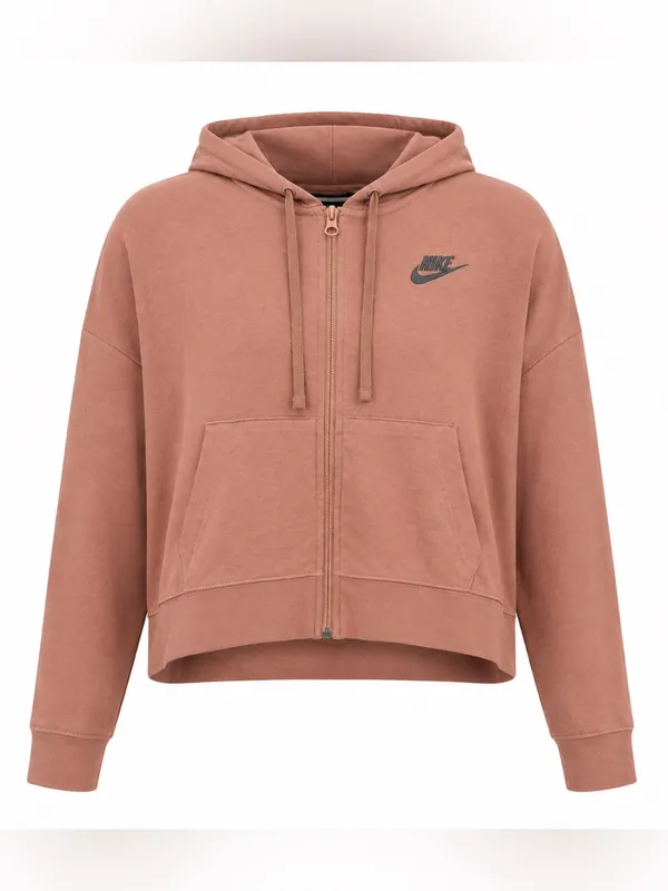 Nike Sportswear Gym Vintage Full Zip Hoodie Coral Pink S - Image 2