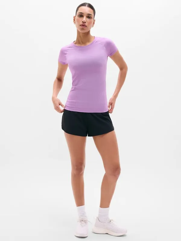 New Athleta L Momentum Seamless Short Sleeve Tee Wildflower Violet Large - Image 4