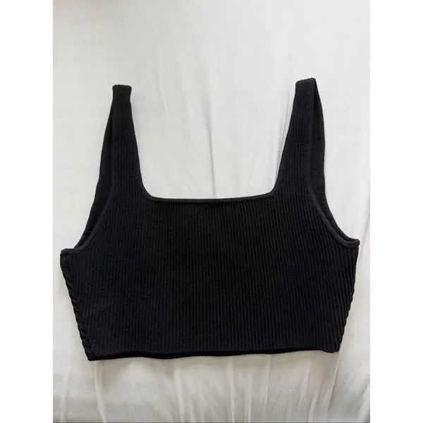 Aritzia Babaton Sculpt Knit Notch Tank Black - Image 5