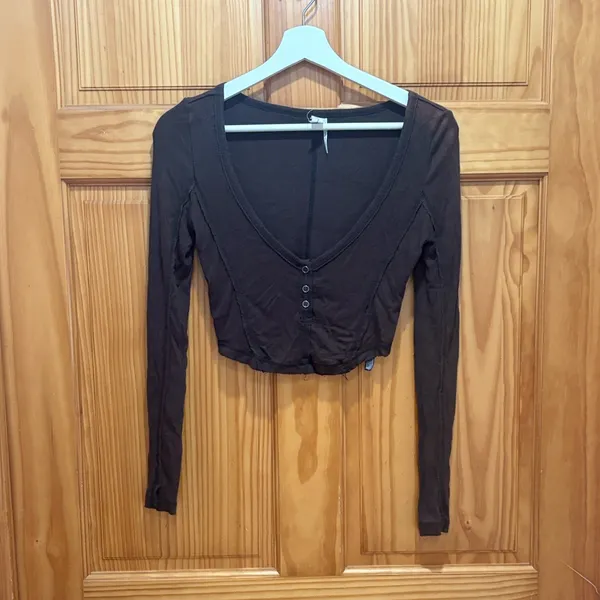 Urban Outfitters Out From Under Size Small Brown Ribbed Top. - Image 2
