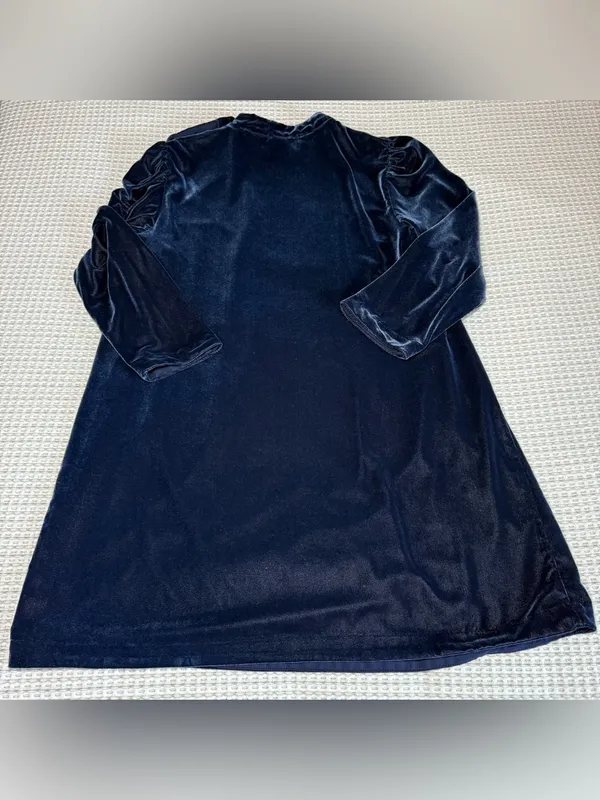 GAP Shift Dress Size XL Navy Blue Mock Neck Velvet Long Sleeve Holiday Classic - Image 8