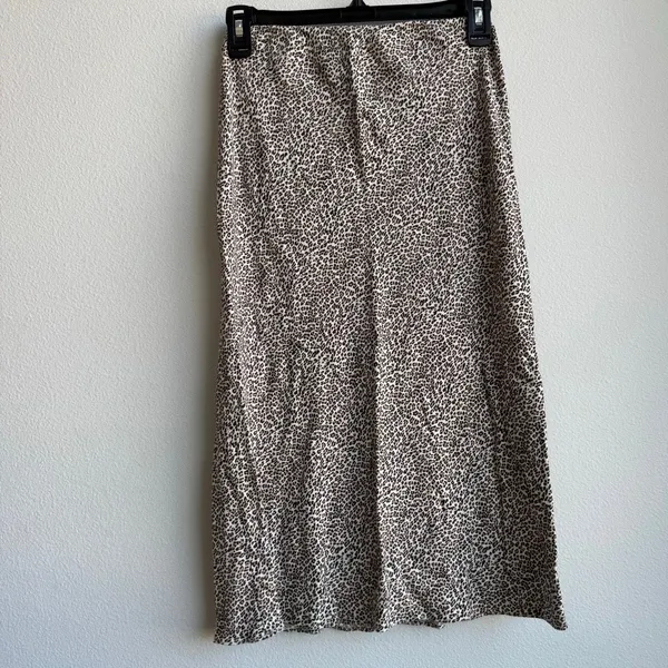 Jenni Kayne Leopard Slip Skirt Size XS Elastic Waist Party Cocktail Designer - Image 4