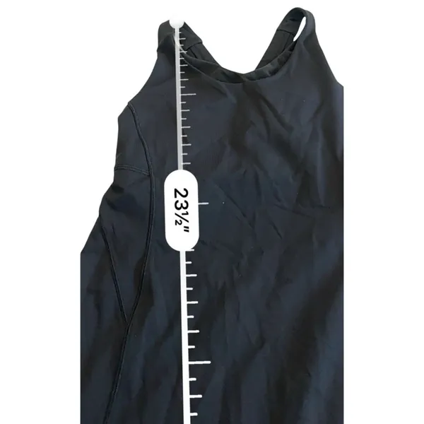 Lululemon Stash N Run Tank Top Built In Bra Size 4 Black Criss Cross Pockets - Image 10