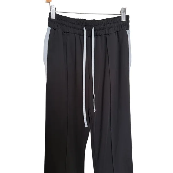Daily Practice Anthropologie Side Stripe Track Pants XS Black Wide Leg Pull On - Image 6