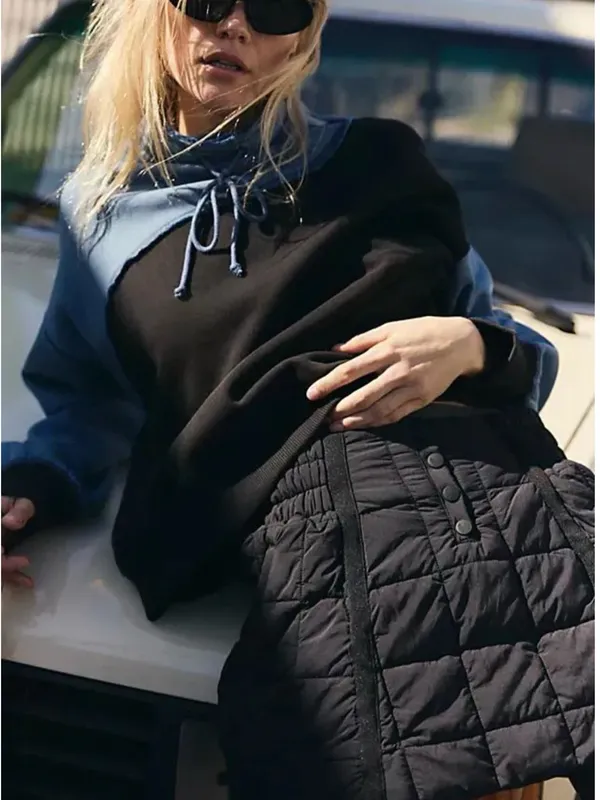 Free People Movement Pippa Quilted Black Skirt Size X-Small - Image 3